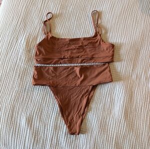Toast Swim Size Medium Cut Out Top And Banded Bottom